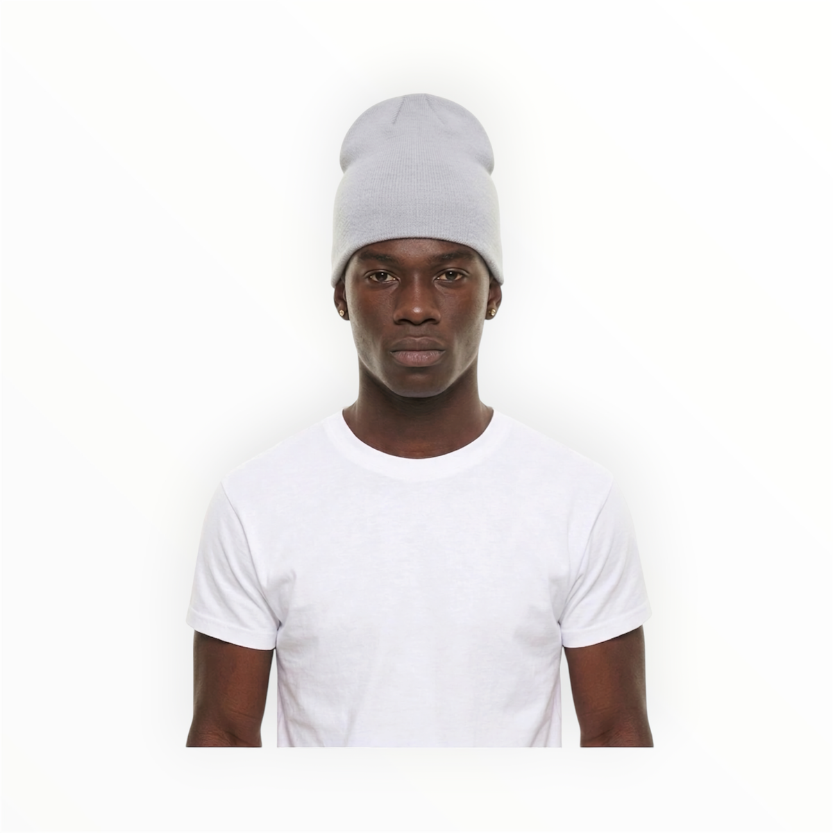 R3UPGARMS - Ash Grey Ribbed Knit Beanie