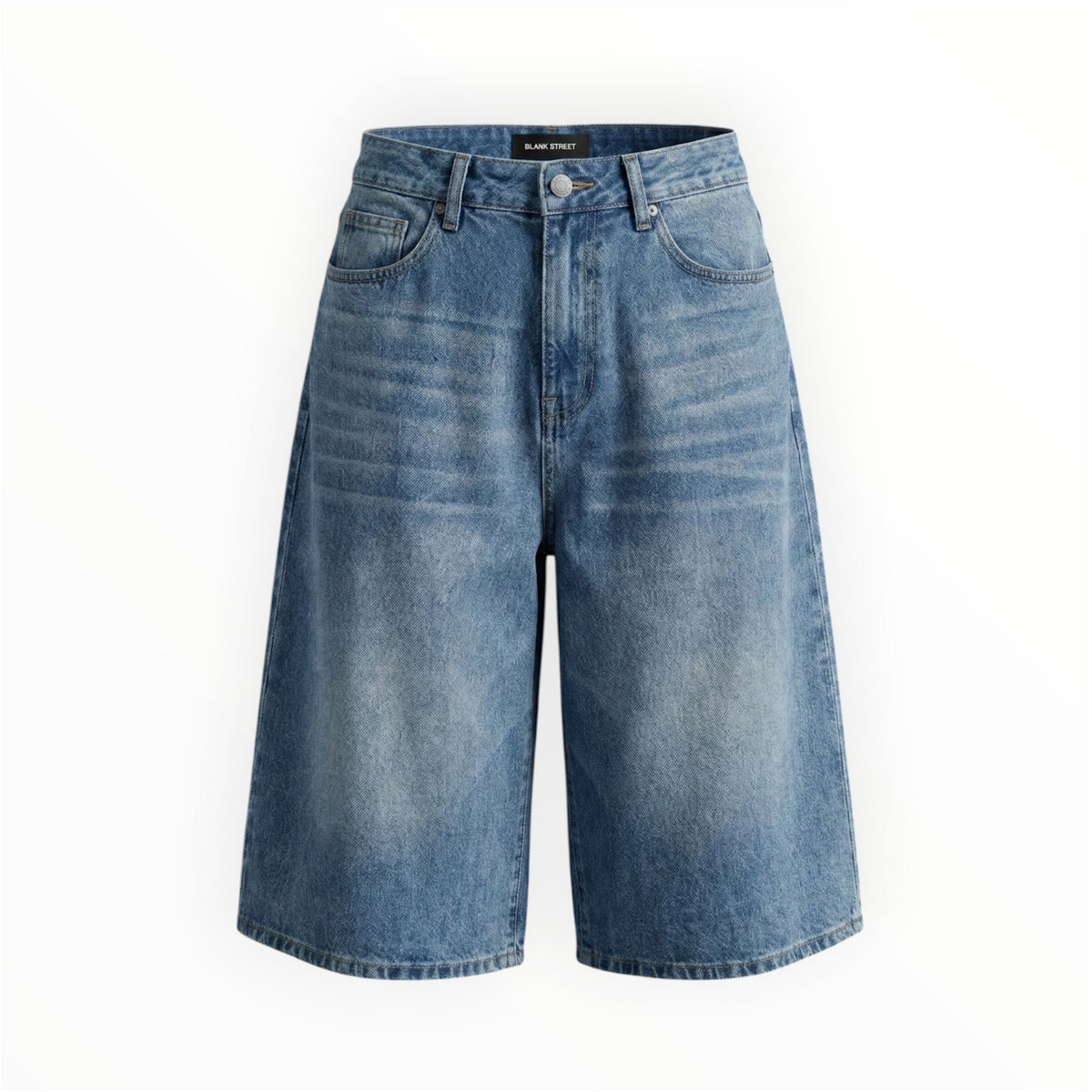 R3UPGARMS - Oversized Wide Leg Denim Shorts in Antique Blue