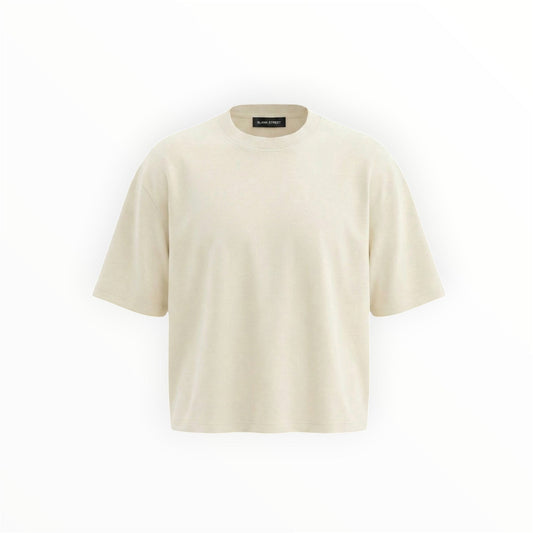 R3UPGARMS - Heavyweight Cropped Boxy Tee in Ecru