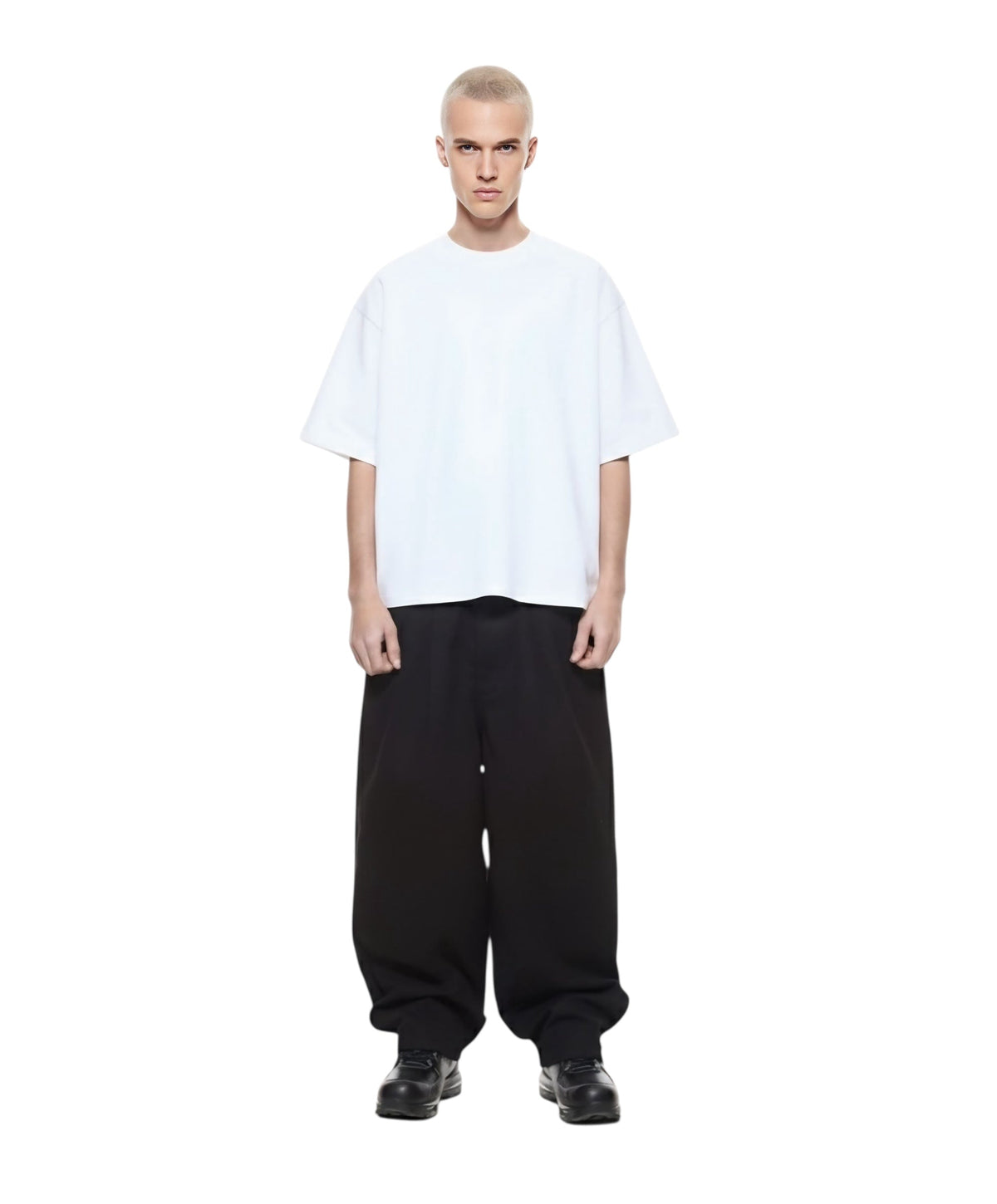 R3UPGARMS - Pure White Heavyweight Cropped Boxy Tee