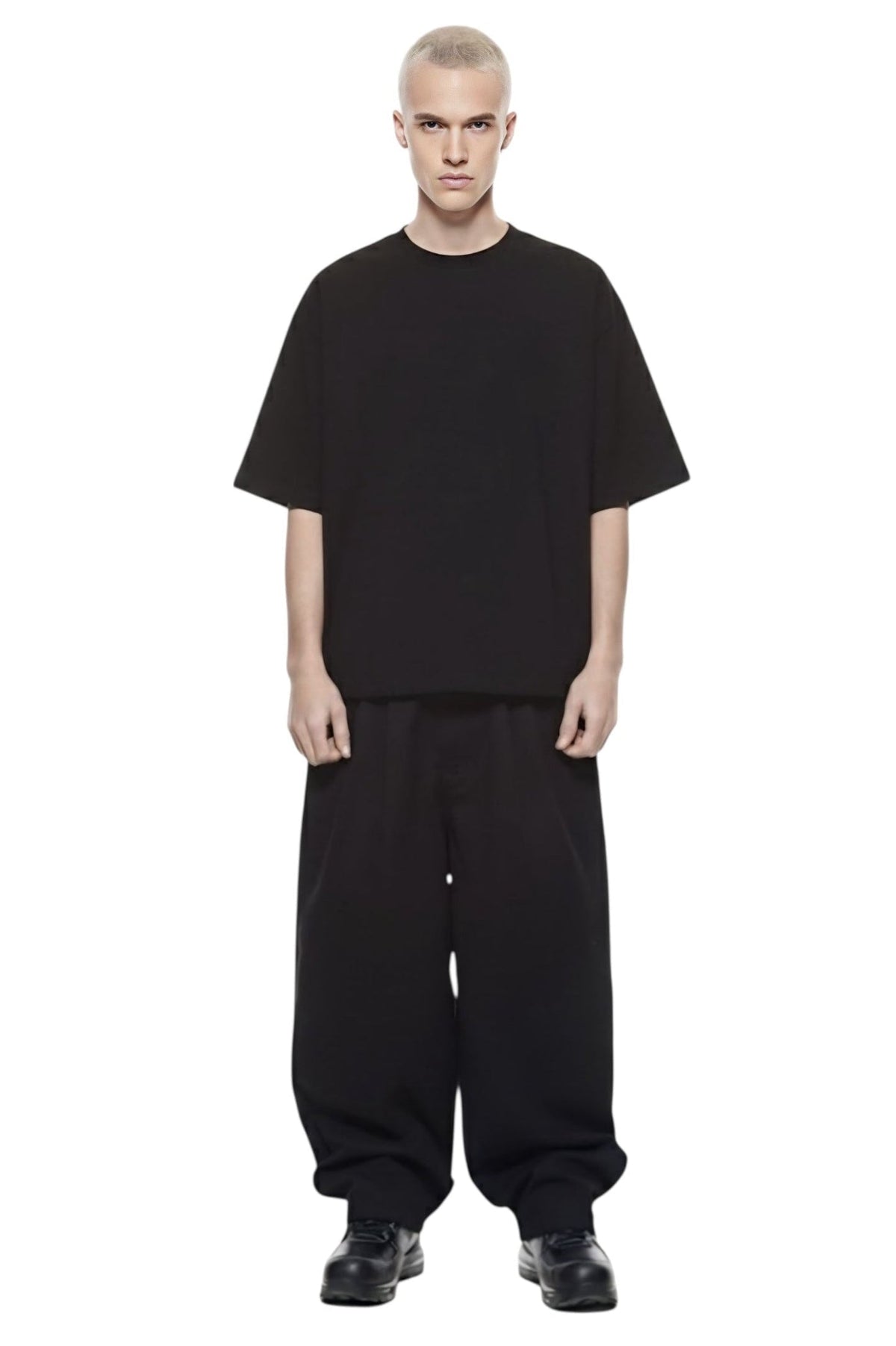 R3UPGARMS - Black Heavyweight Cropped Boxy Tee