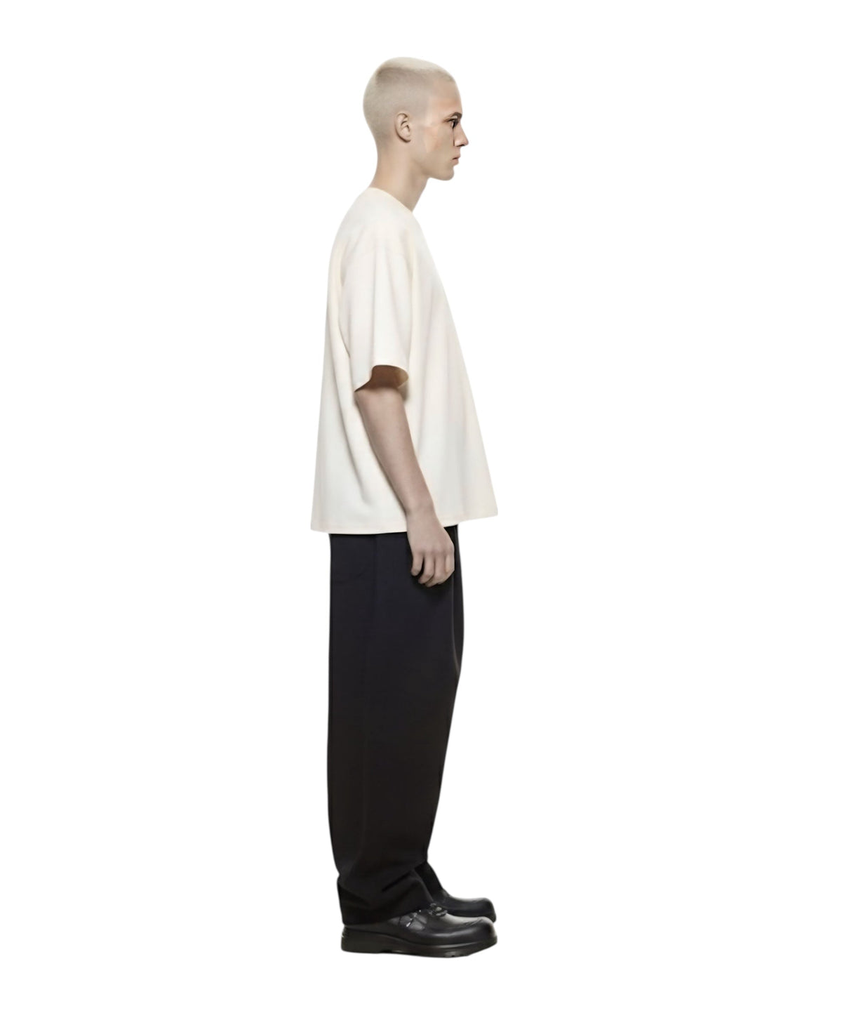 R3UPGARMS - Heavyweight Cropped Boxy Tee in Ecru