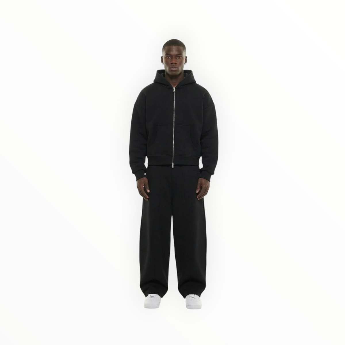 R3UPGARMS - Black Dual-Zip Hoodie