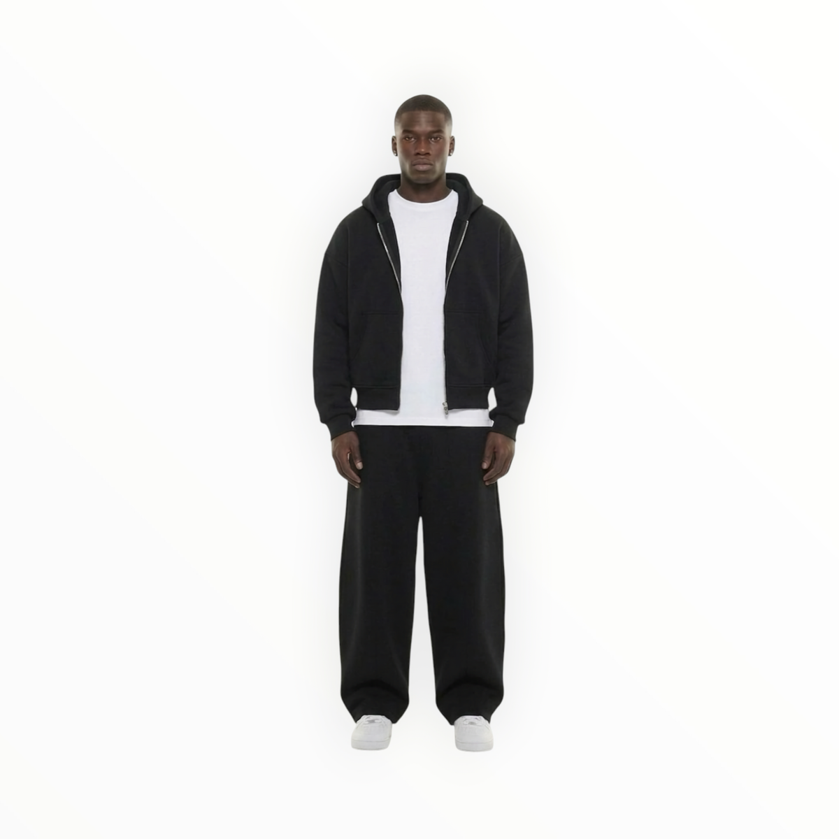 R3UPGARMS - Black Dual-Zip Hoodie