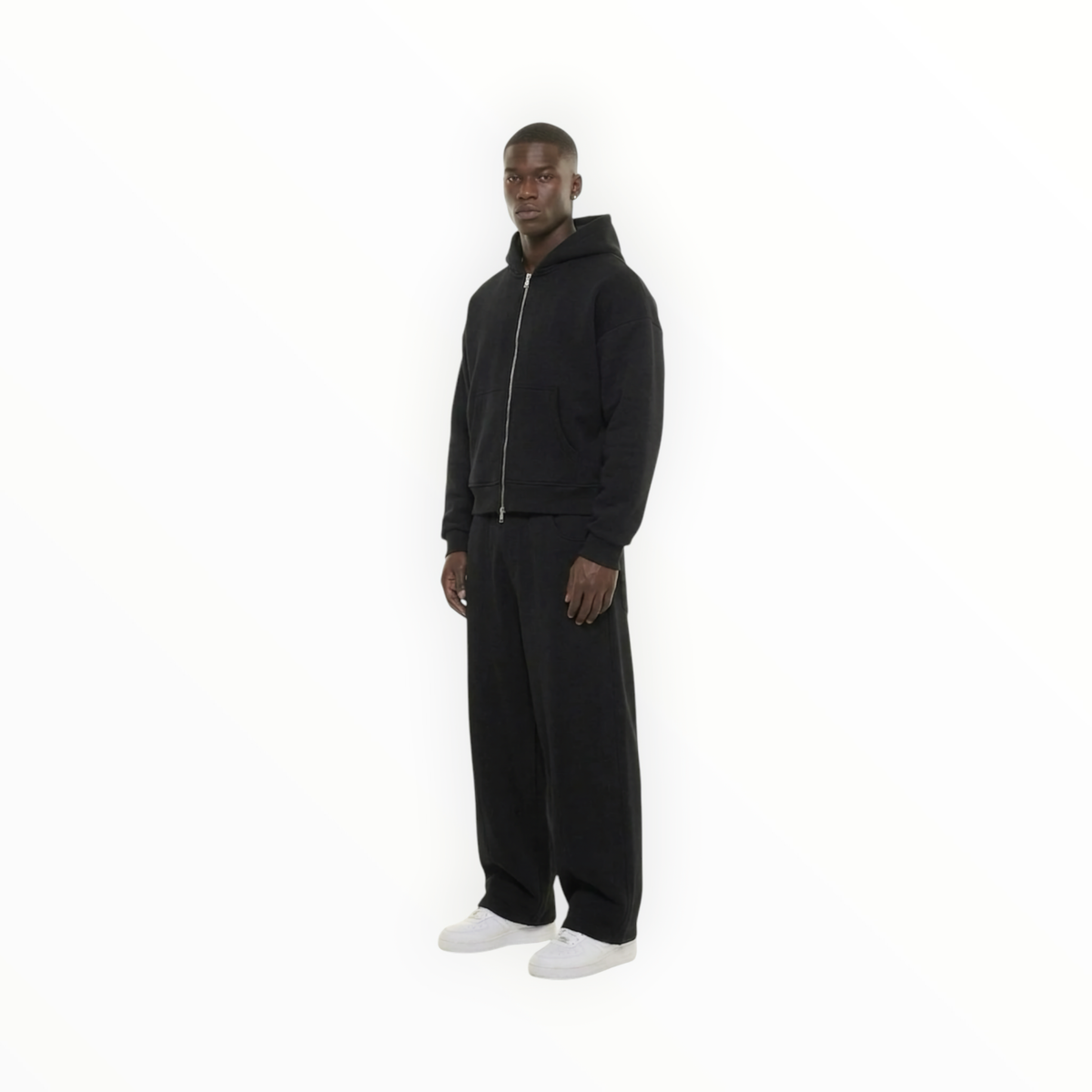 R3UPGARMS - Black Dual-Zip Hoodie